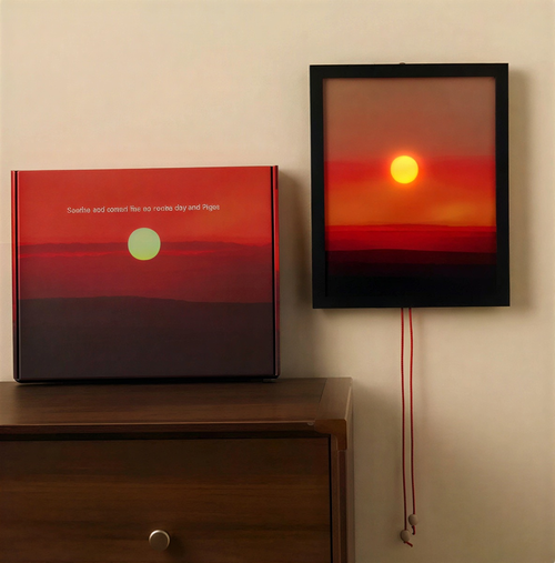 Cuadro de Puesta de Sol Iluminada y Ajustable