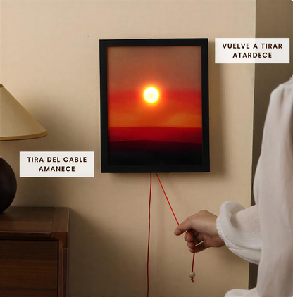 Cuadro de Puesta de Sol Iluminada y Ajustable